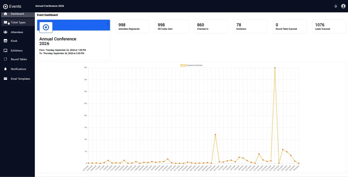 Event Management Platform screenshot