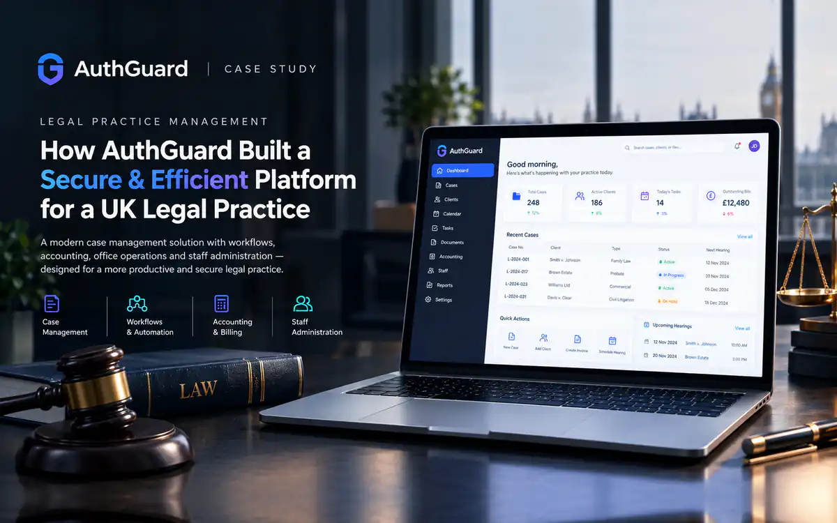 UK legal practice platform screenshot