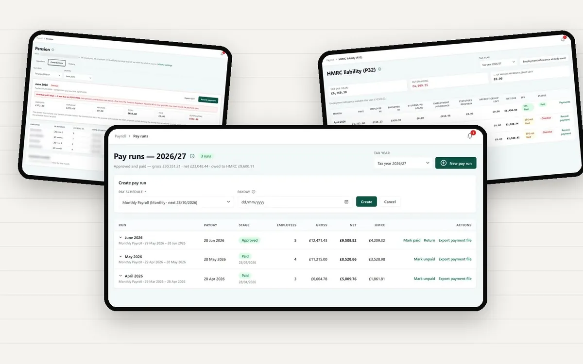UK payroll platform screenshot
